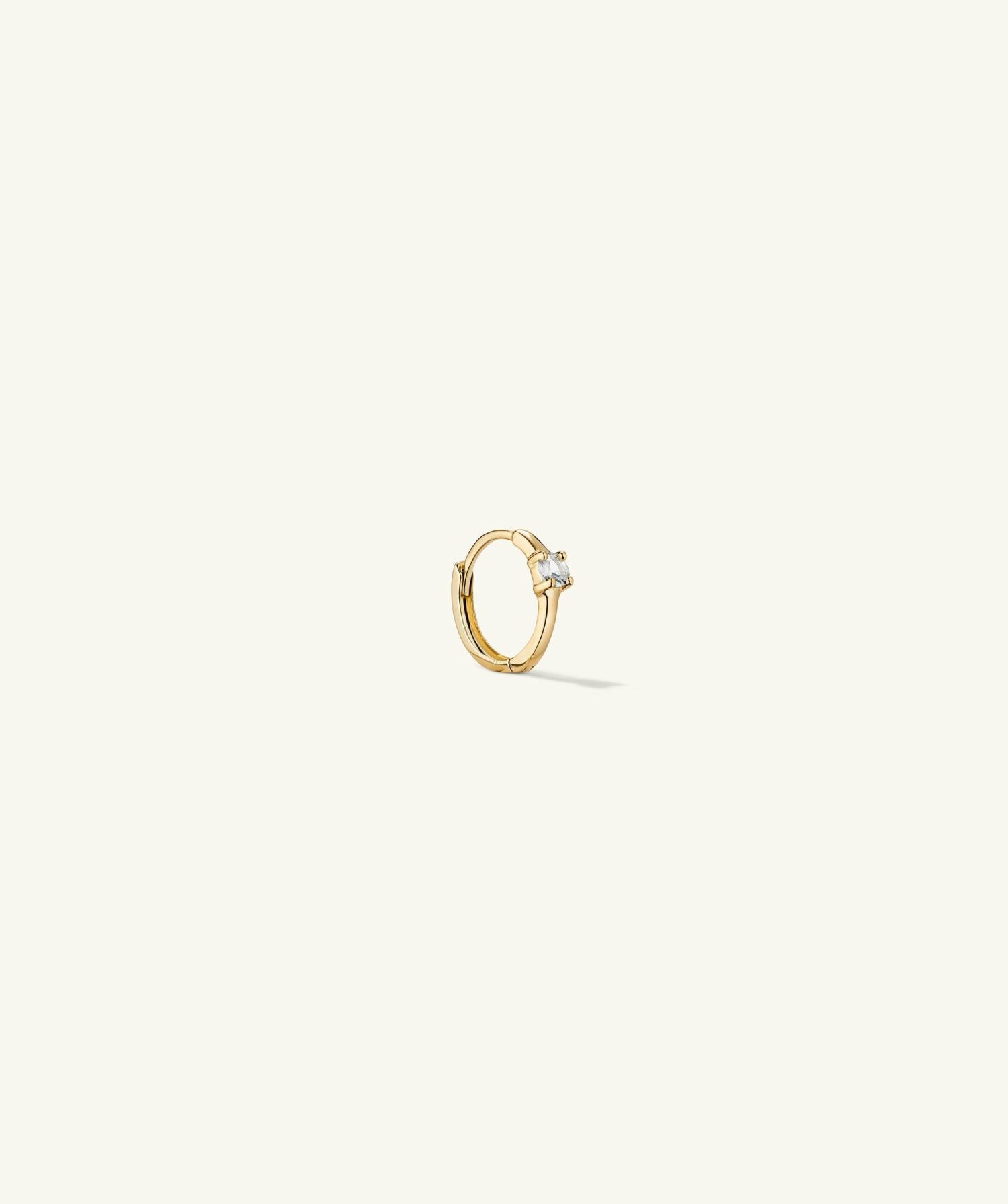 Single Colored Mini Hoop 14k Yellow Gold | Womens Single Earrings