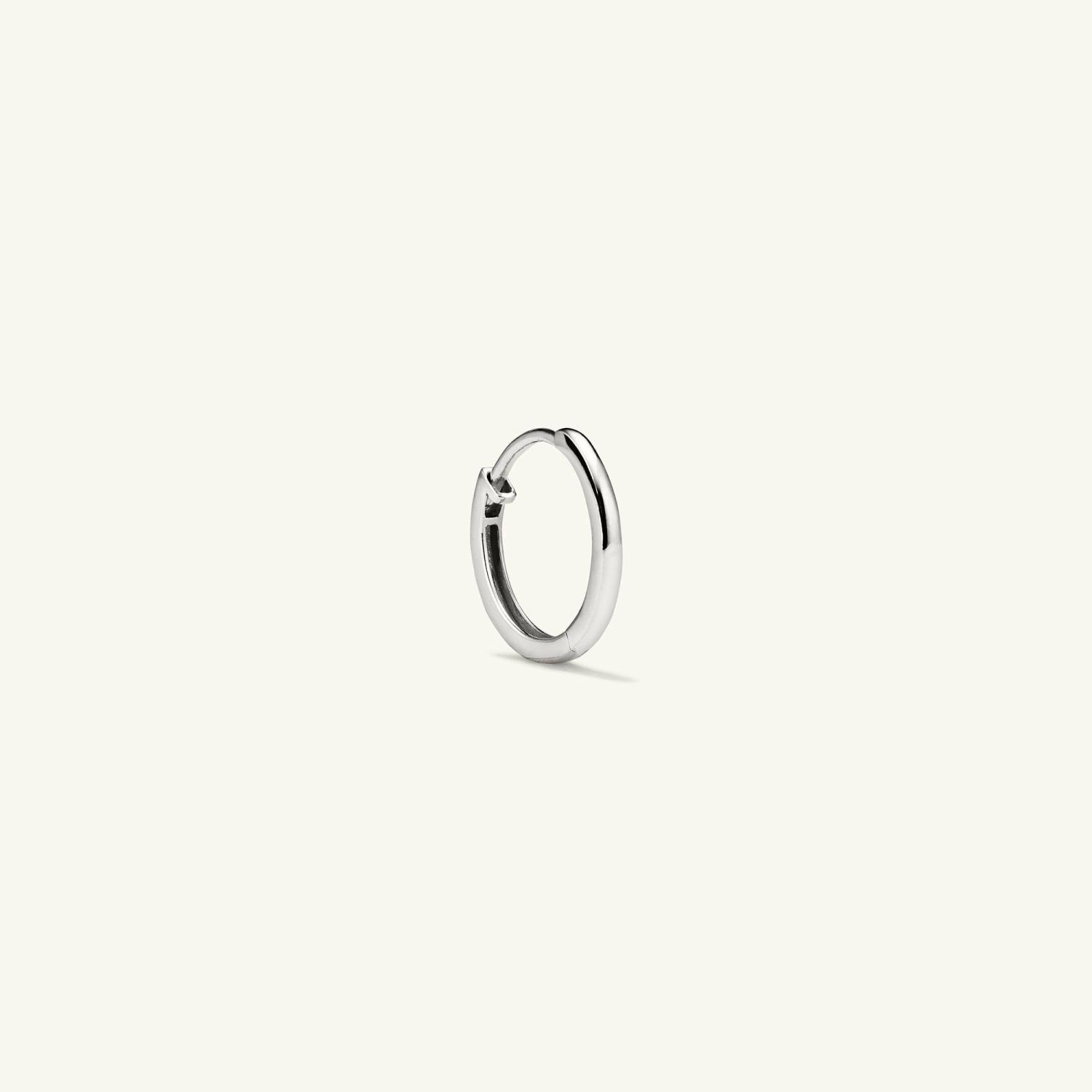 Single Easy Huggie Hoop 14k White Gold | Womens Single Earrings