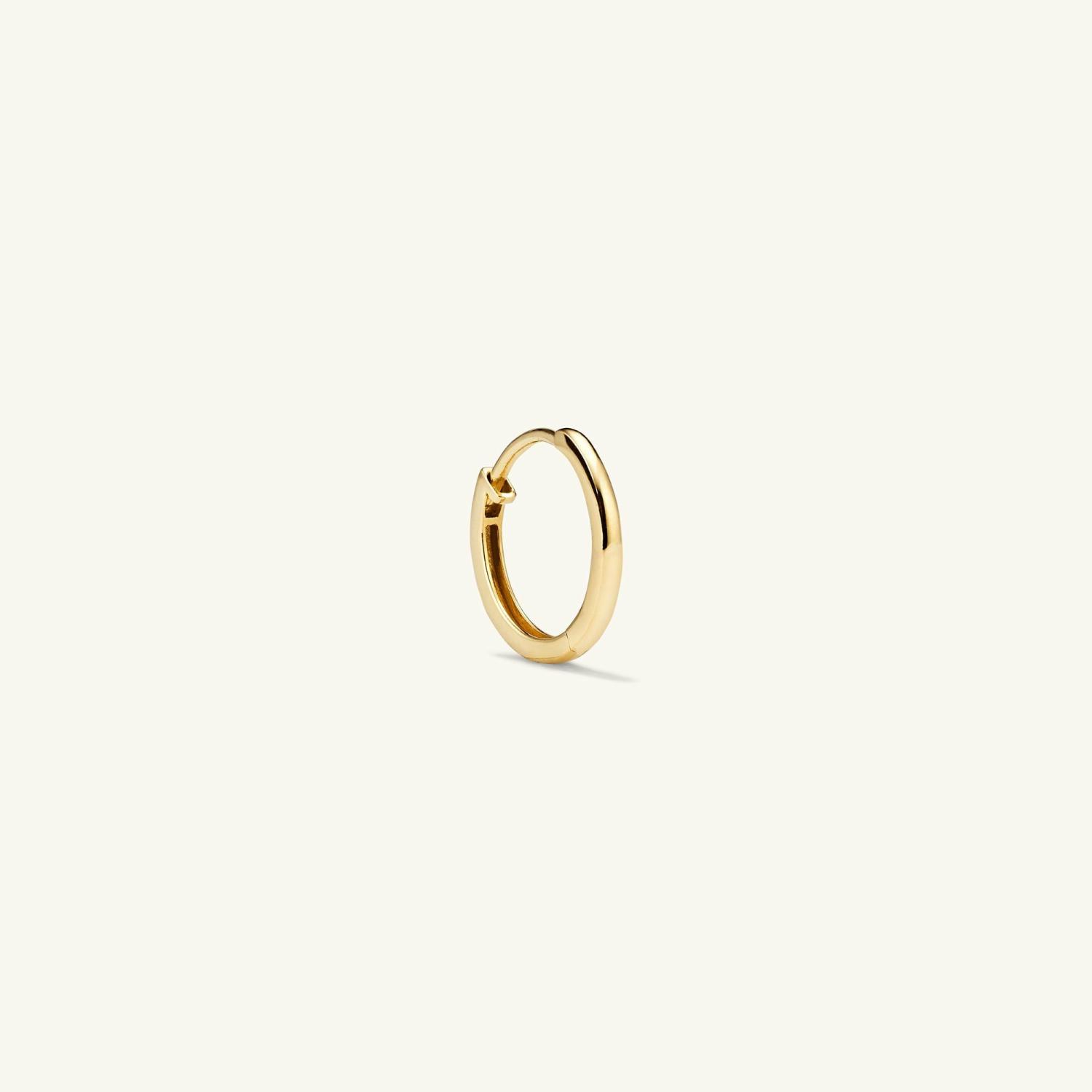 Single Easy Huggie Hoop 14k Yellow Gold | Womens Single Earrings