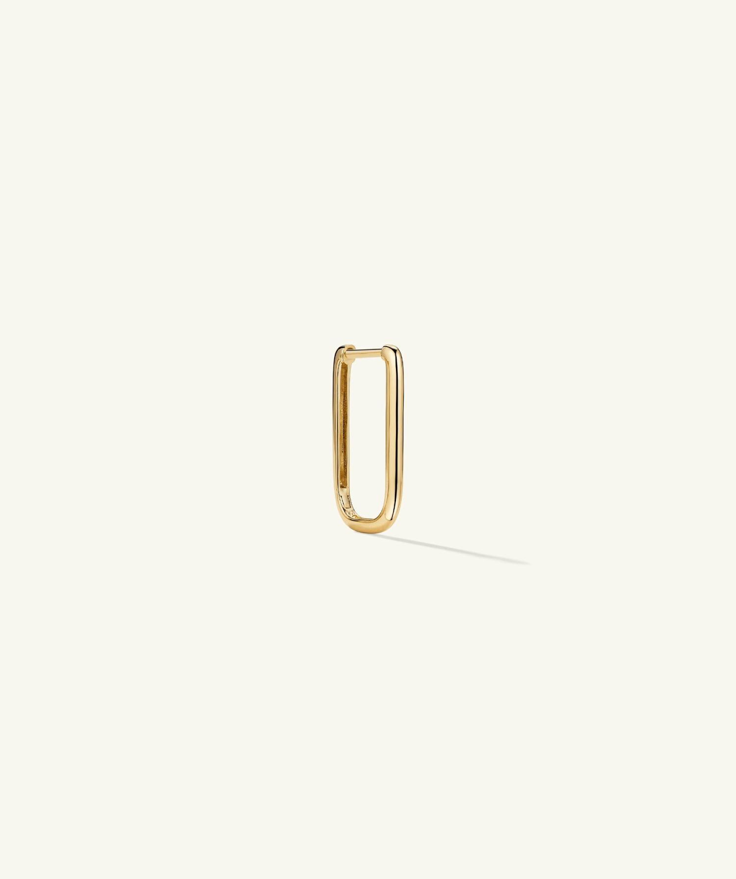 Single Medium U Hoop 14k Yellow Gold | Womens Single Earrings