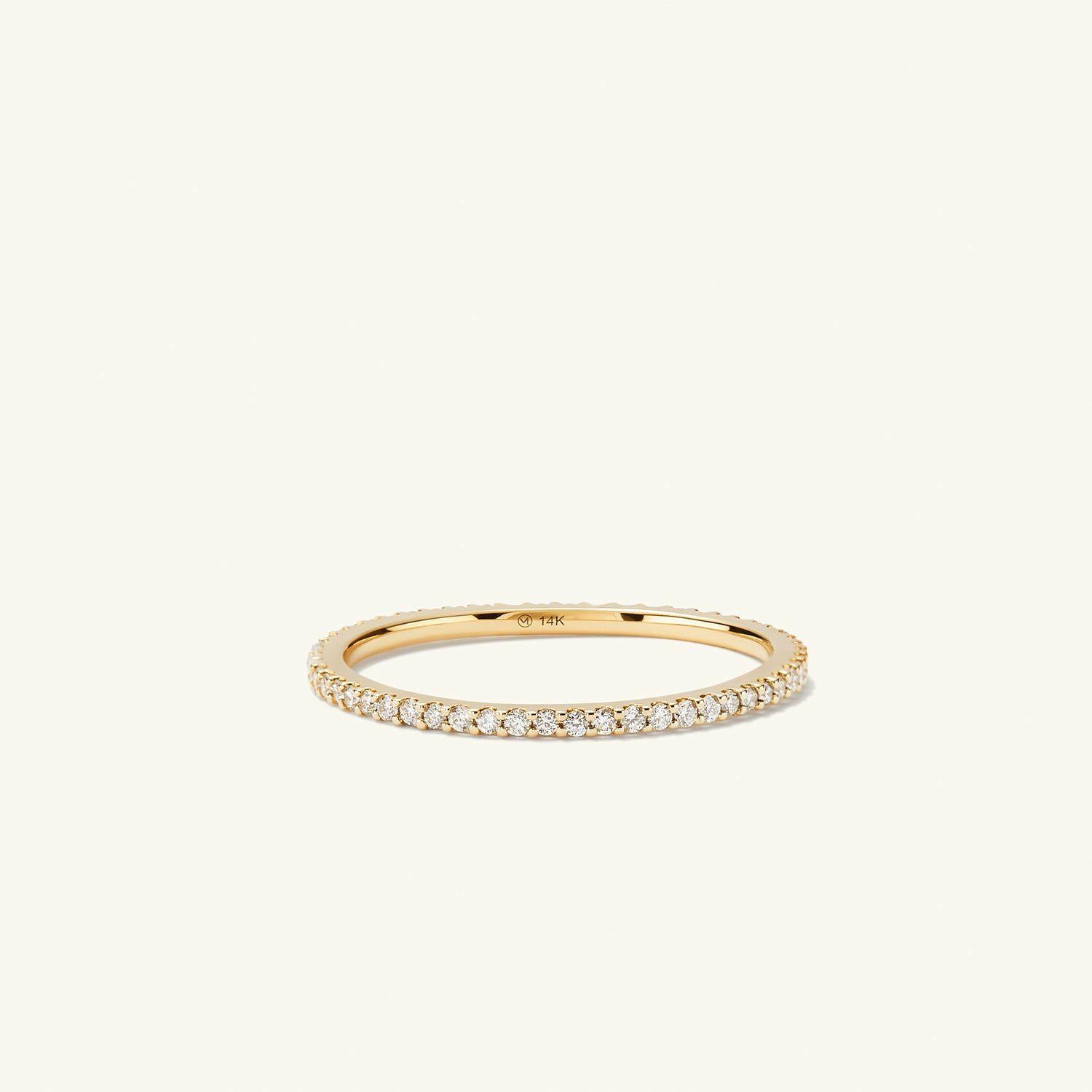 Slim Diamond Eternity Band 14k Yellow Gold | Womens Engagement Rings