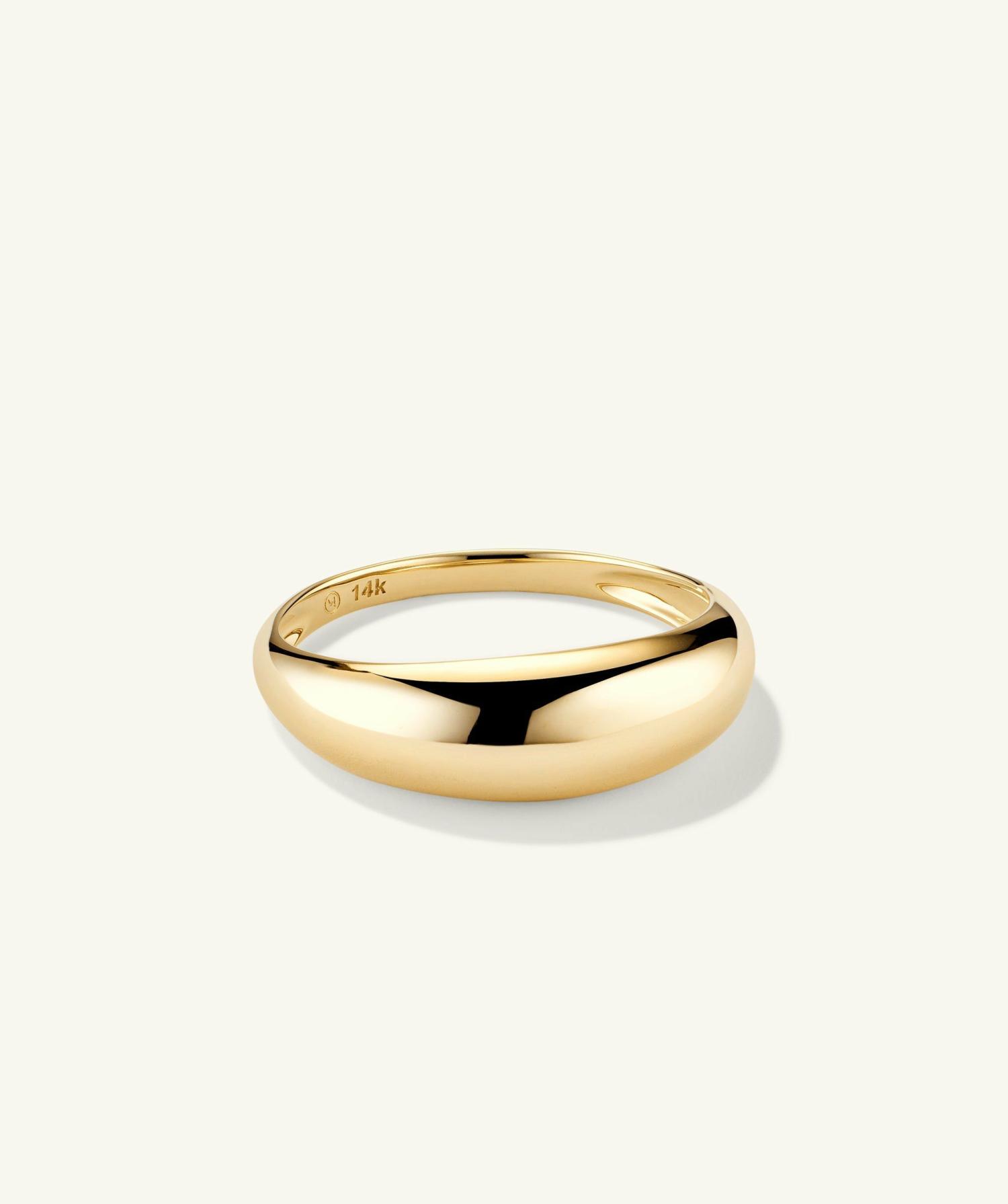 Thin Dôme Ring 14k Yellow Gold | Womens Statement Rings