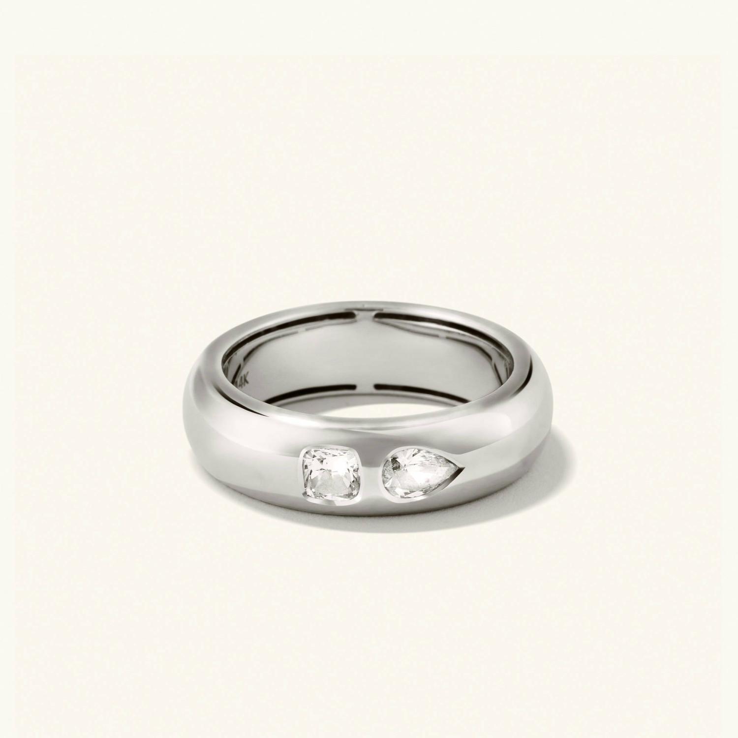 Toi et Moi Diamond Ring 14k White Gold | Womens Statement Rings