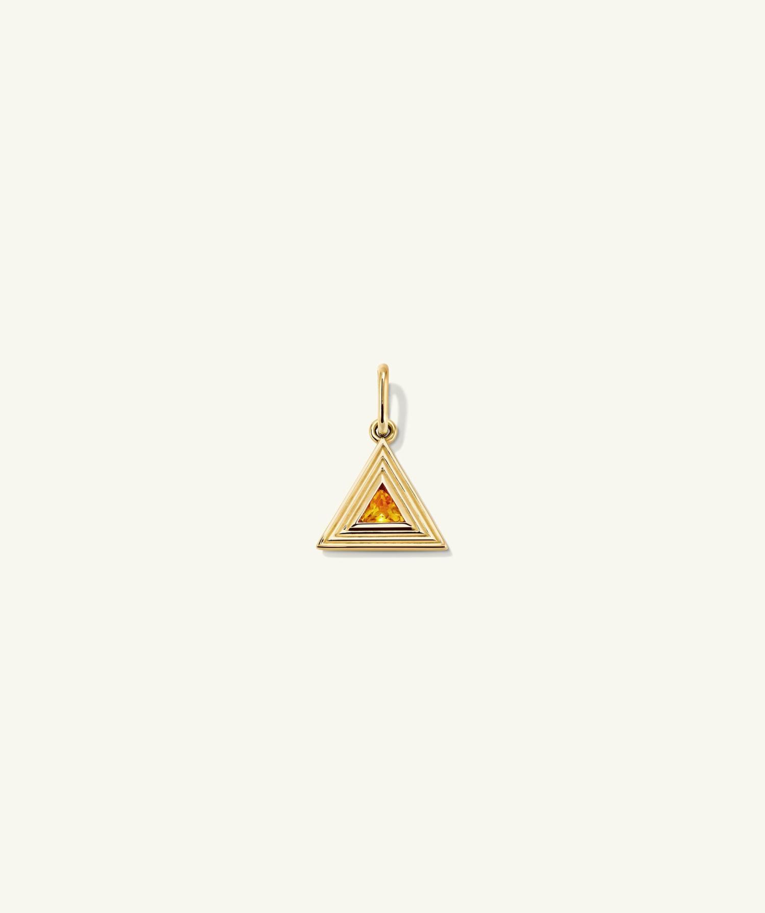 Triangle Element Charm 14k Yellow Gold | Womens Bracelet Charms