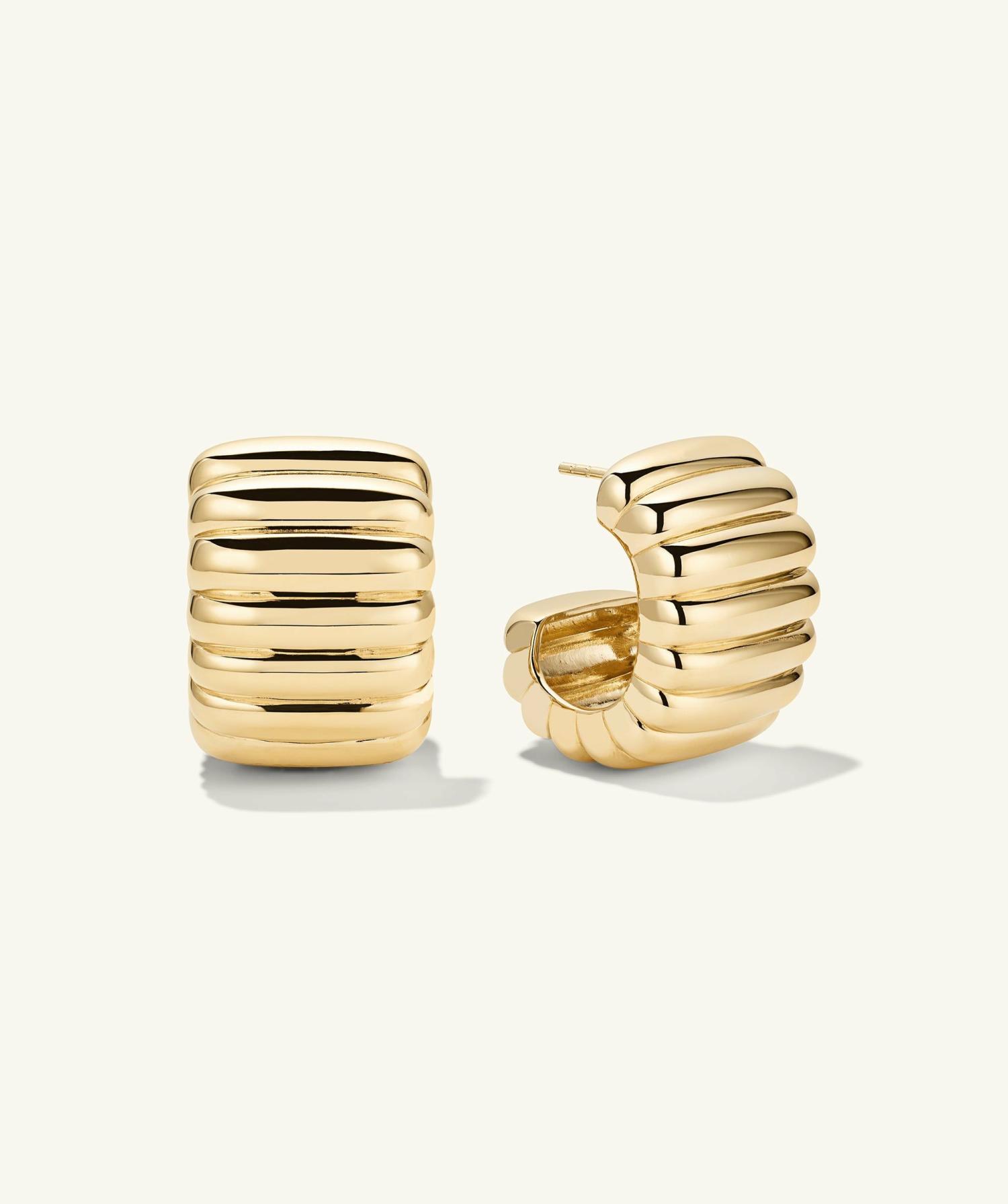 Wide Charlotte Hoops Gold Vermeil | Womens Hoop Earrings