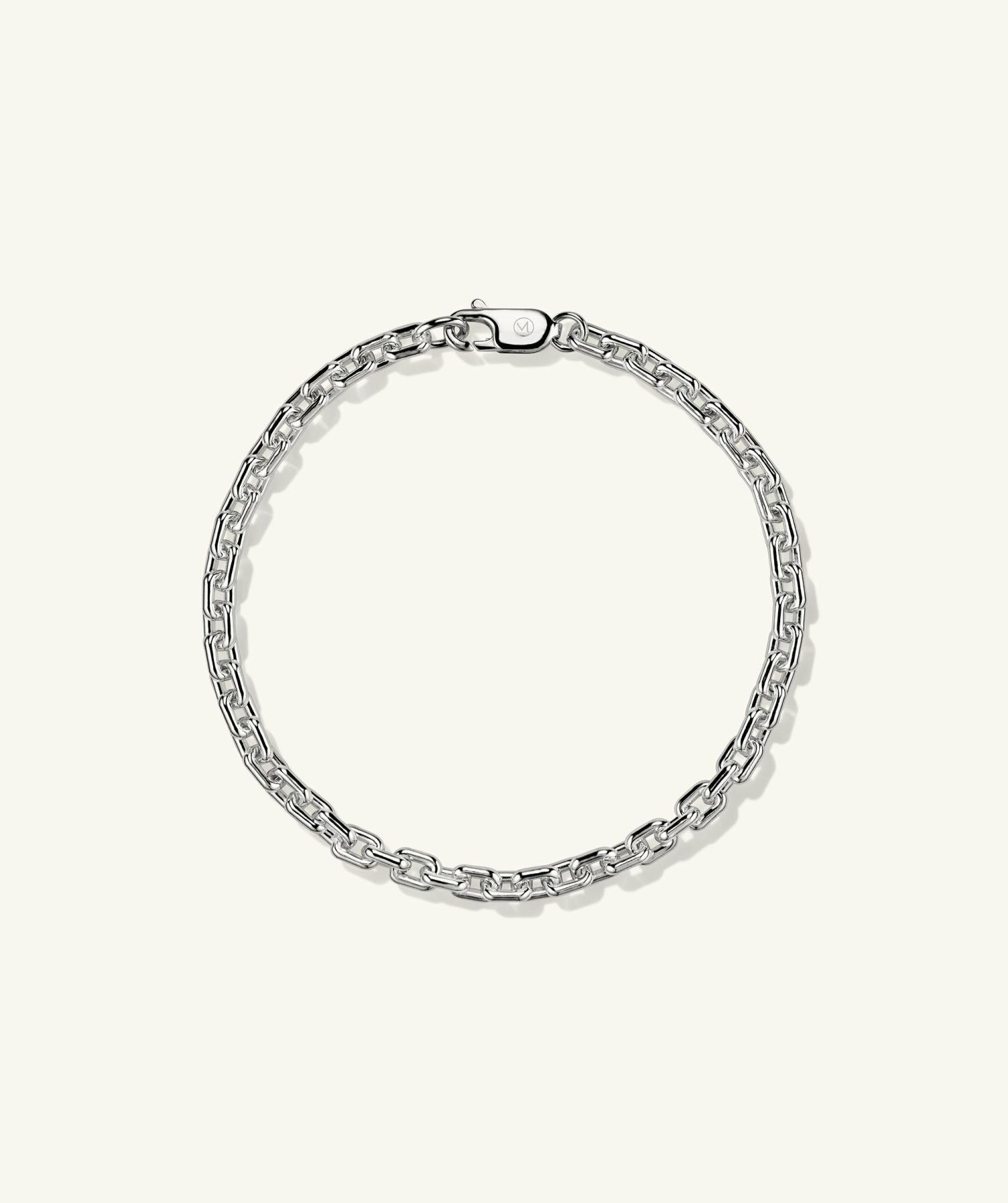 Trace Rectangle Chain Bracelet Sterling Silver | Womens Chain Bracelets