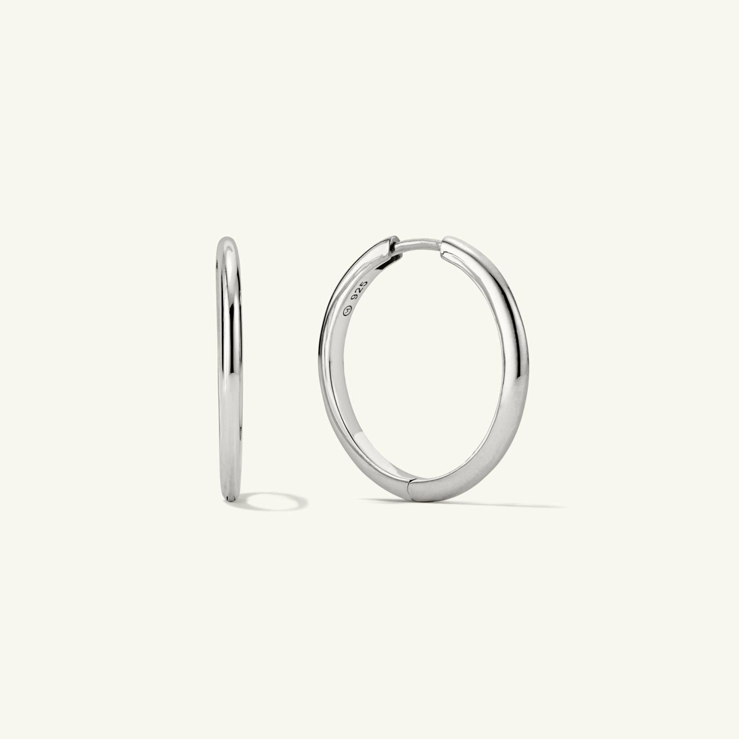 Tube Large Hoops Sterling Silver | Womens Hoop Earrings