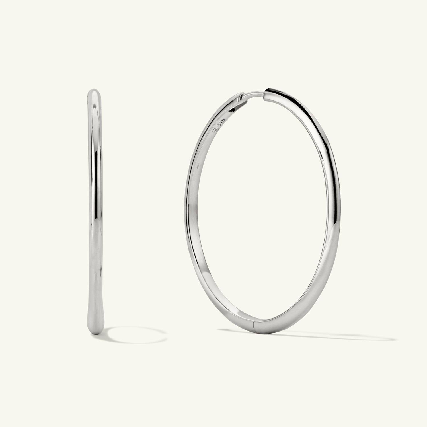 Tube Oversized Hoops Sterling Silver | Womens Hoop Earrings